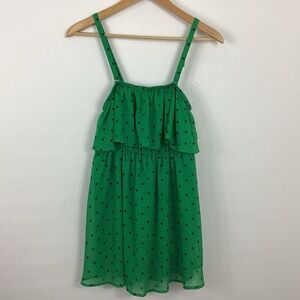 Torrid Green Polka Dot Ruffled Tank Top Size 0